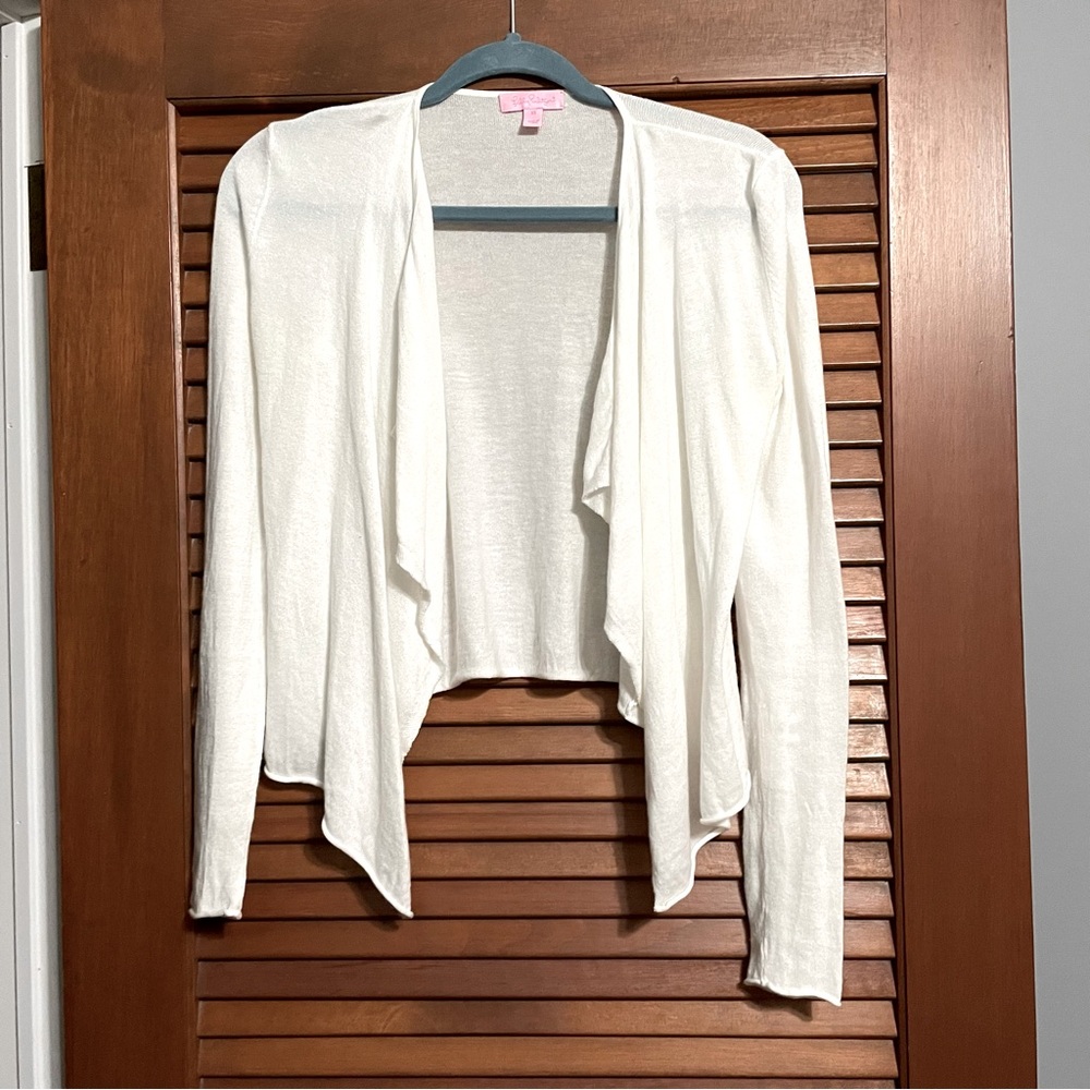 Lilly Pulitzer XS White Cropped Cardigan